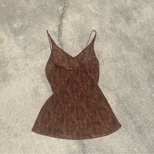 Vintage Victoria’s Secret Sheer Chiffon Leopard Print Mini Slip Dress